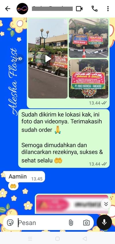 Testimoni pengiriman bunga papan pelantikan jabatan Jakarta Barat